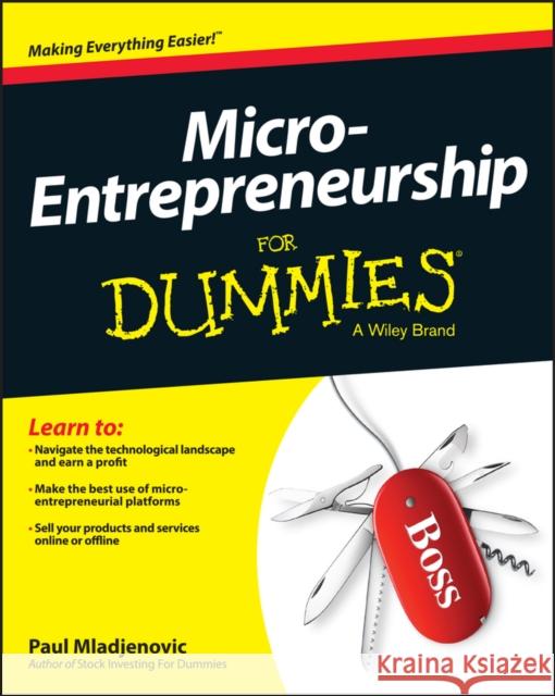 Micro-Entrepreneurship for Dummies Mladjenovic, Paul 9781118521687