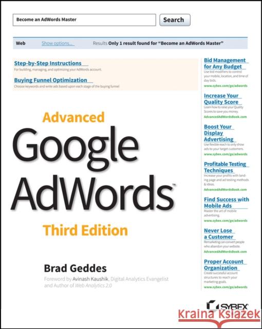 Advanced Google AdWords Brad Geddes 9781118819562 John Wiley & Sons Inc