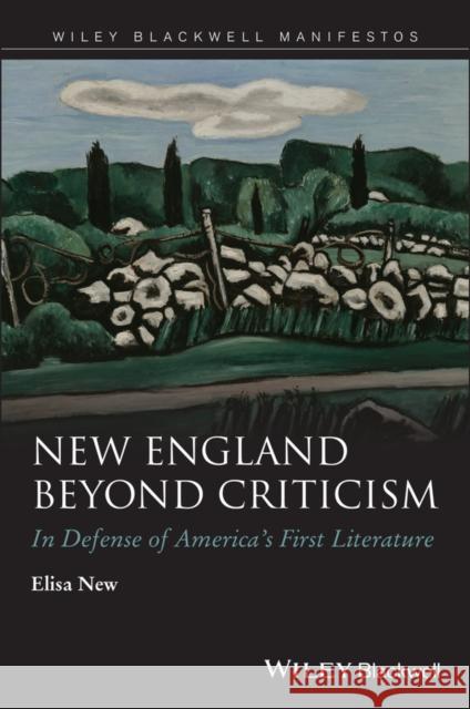 New England Beyond Criticism: In Defense of America�s First Literature New, Elisa 9781118854549 John Wiley & Sons