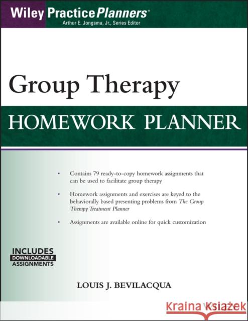 Group Therapy Homework Planner Bevilacqua, Louis J. 9781119230656 Wiley