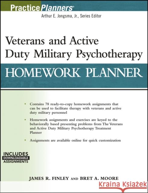 Veterans and Active Duty Military Psychotherapy Homework Planner Finley, James R. 9781119384823