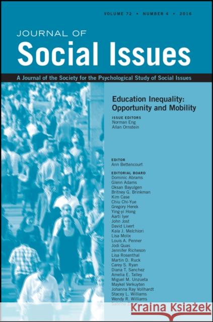 Education Inequality: Opportunity and Mobility Eng, Norman; Ornstein, Allan C. 9781119390732