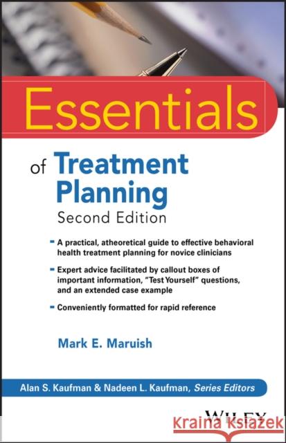 Essentials of Treatment Planning Mark E. Maruish Alan S. Kaufman 9781119533306