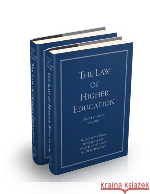 The Law of Higher Education Kaplin, William A. 9781119551188 Jossey-Bass
