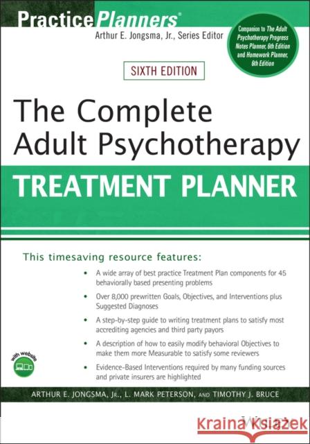 The Complete Adult Psychotherapy Treatment Planner Jongsma, Arthur E. 9781119629931