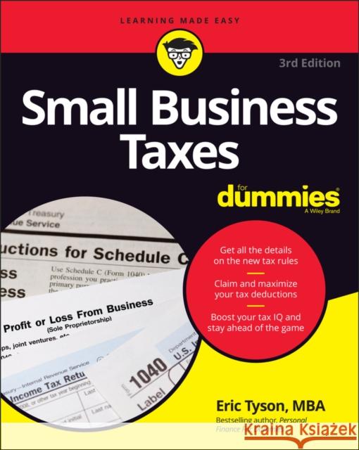 Small Business Taxes for Dummies Eric Tyson 9781119861140