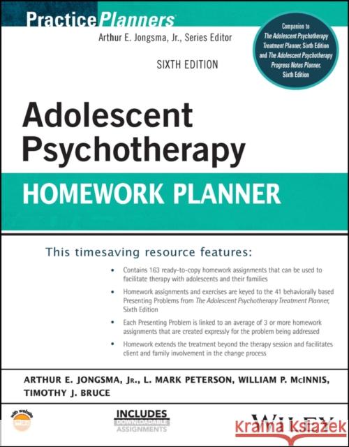 Adolescent Psychotherapy Homework Planner Peterson, L. Mark 9781119987642 Wiley