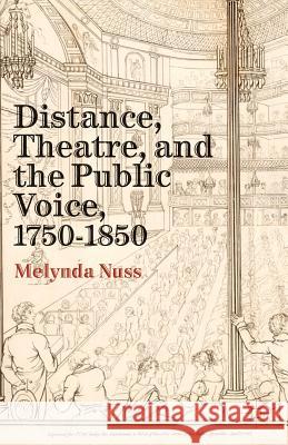 Distance, Theatre, and the Public Voice, 1750-1850 Melynda Nuss 9781137291400 Palgrave MacMillan