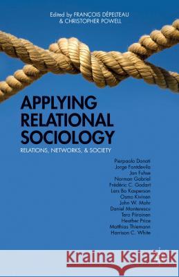 Applying Relational Sociology: Relations, Networks, and Society Dépelteau, François 9781137379917 Palgrave MacMillan