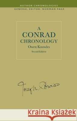 A Conrad Chronology Owen Knowles 9781137452382 Palgrave MacMillan