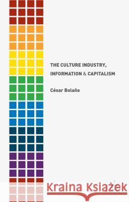 The Culture Industry, Information and Capitalism Cesar Bolano Caesar Bolaano 9781137480767 Palgrave MacMillan