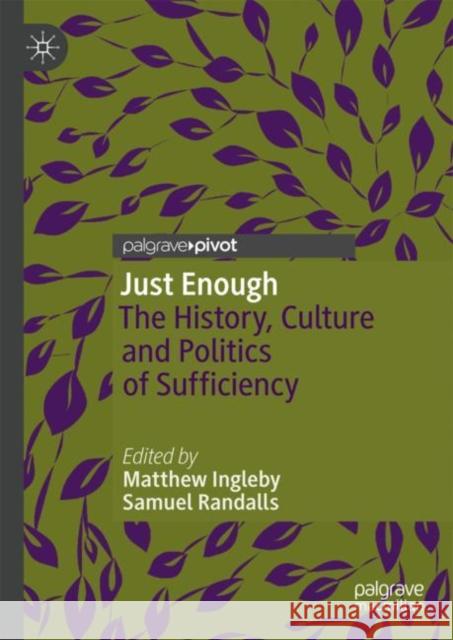 Just Enough: The History, Culture and Politics of Sufficiency Ingleby, Matthew 9781137562098 Palgrave Pivot