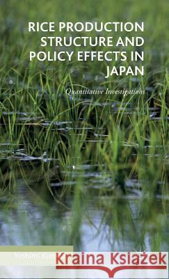 Rice Production Structure and Policy Effects in Japan: Quantitative Investigations Kuroda, Yoshimi 9781137573148