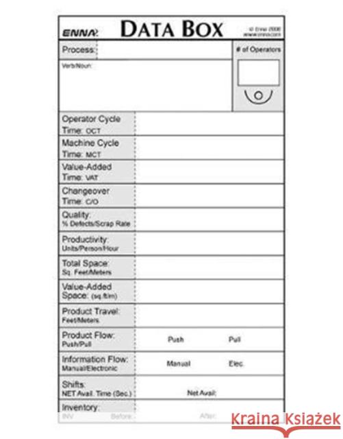Vsm: Data Boxes: Data Boxes Enna 9781138079380 Productivity Press