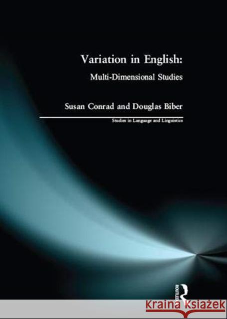 Variation in English: Multi-Dimensional Studies Douglas Biber Susan Conrad 9781138153479 Routledge