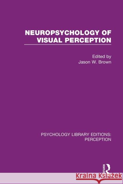 Neuropsychology of Visual Perception Jason W. Brown 9781138217096 Routledge