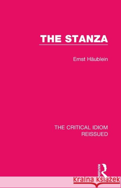 The Stanza Ernst Haublein 9781138233164 Routledge