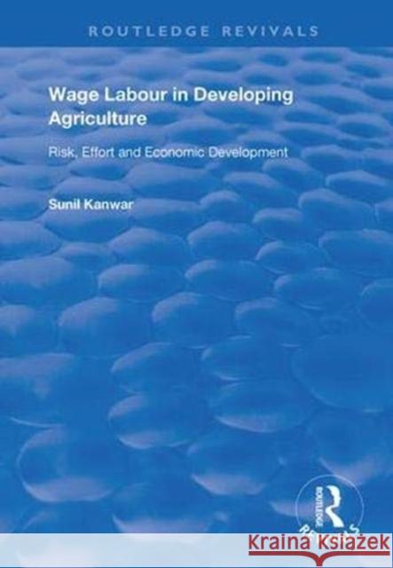 Wage Labour in Developing Agriculture: Risk, Effort and Economic Development Sunil Kanwar 9781138359734 Routledge