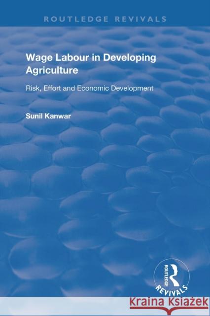 Wage Labour in Developing Agriculture: Risk, Effort and Economic Development Sunil Kanwar 9781138359789 Routledge
