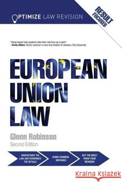 Optimize European Union Law Glenn Robinson 9781138371712 Taylor and Francis