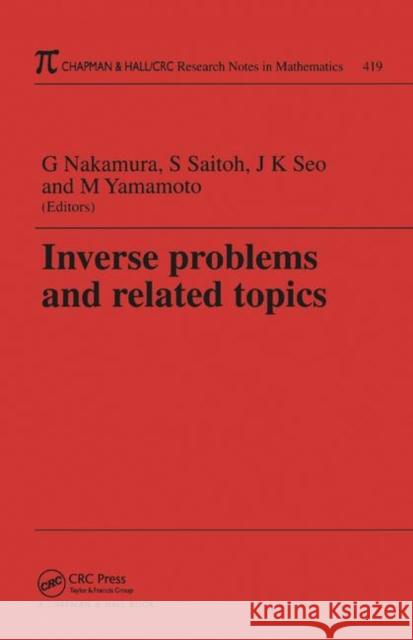 Inverse Problems and Related Topics  9781138404083 Taylor and Francis