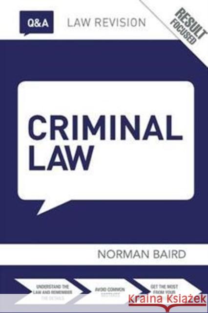 Q&A Criminal Law Norman Baird 9781138415478 Routledge