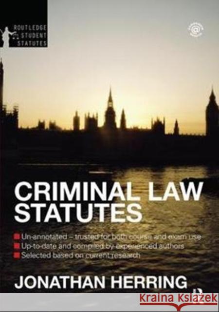 Criminal Law Statutes 2012-2013 Jonathan Herring 9781138415508