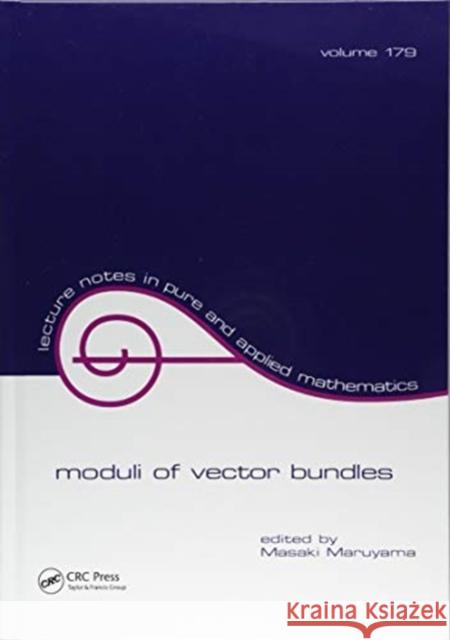 Moduli of Vector Bundles  9781138430327 Taylor and Francis