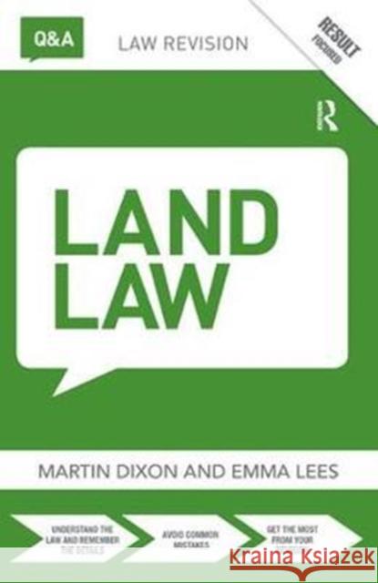 Q&A Land Law Martin Dixon 9781138437333 Routledge