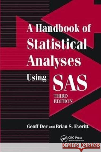 A Handbook of Statistical Analyses Using SAS Geoff Der 9781138469396 CRC Press