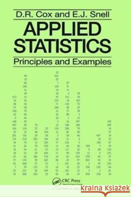 Applied Statistics - Principles and Examples: Principles and Examples Cox, D. R. 9781138469549 CRC Press