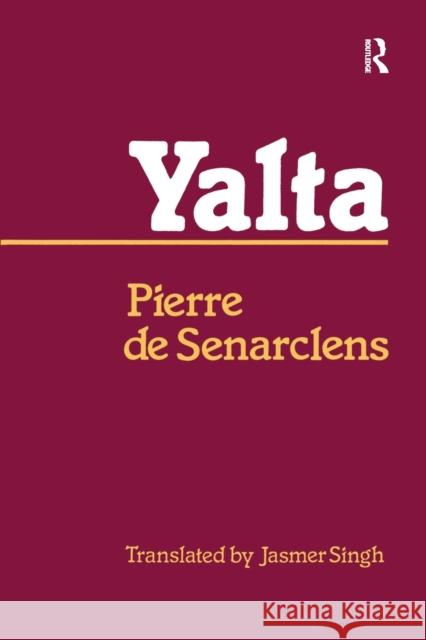Yalta Pierre D 9781138518070 Routledge
