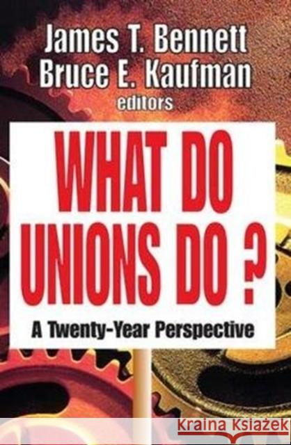 What Do Unions Do?: A Twenty-Year Perspective Thomas S. Barrows Bruce E. Kaufman 9781138540446 Routledge