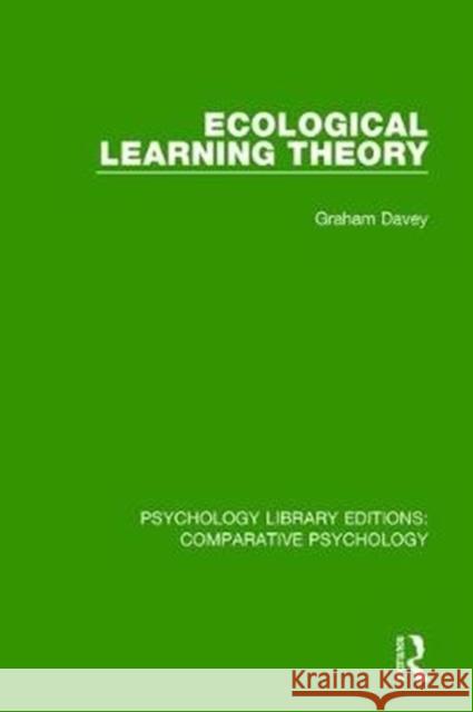 Ecological Learning Theory Graham Davey 9781138554863 Taylor and Francis