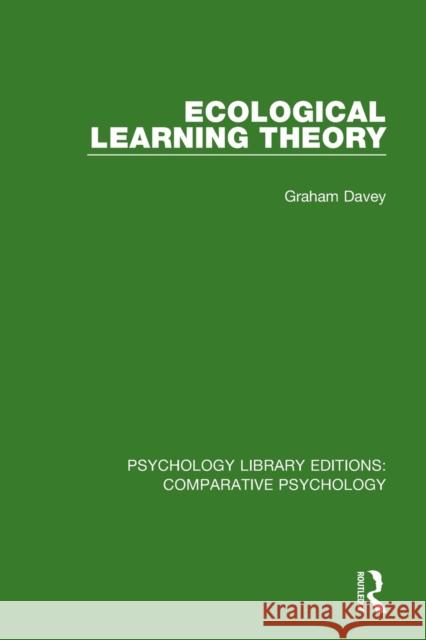 Ecological Learning Theory Graham Davey 9781138555068 Routledge