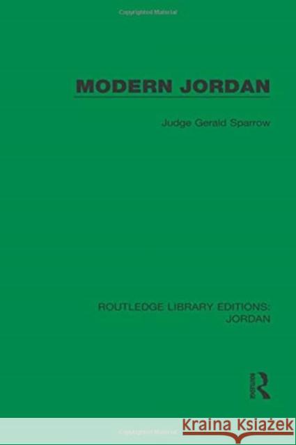 Modern Jordan Judge Gerald Sparrow 9781138634633 Routledge