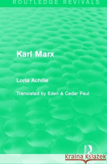 Karl Marx Loria Achille 9781138640467