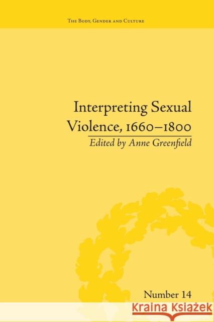 Interpreting Sexual Violence, 1660-1800 Anne Leah Greenfield   9781138663039 Taylor and Francis