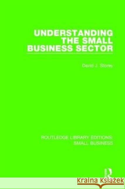 Understanding the Small Business Sector David J. Storey 9781138683792 Routledge