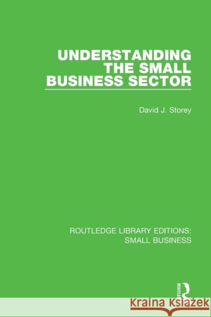 Understanding the Small Business Sector David J. Storey 9781138683815 Routledge