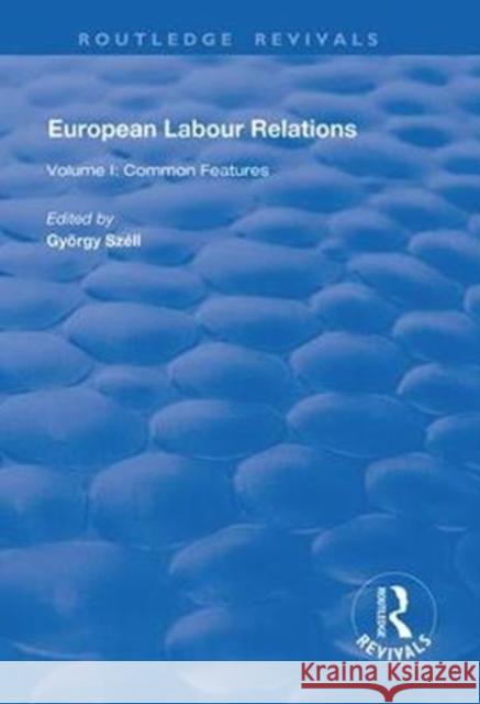 European Labour Relations: Volume I - Common Features Gyorgy Szell 9781138702868