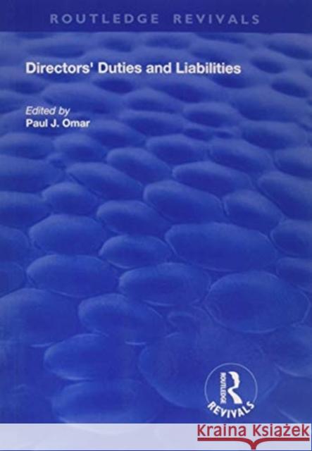 Directors' Duties and Liabilities Paul J. Omar 9781138729766