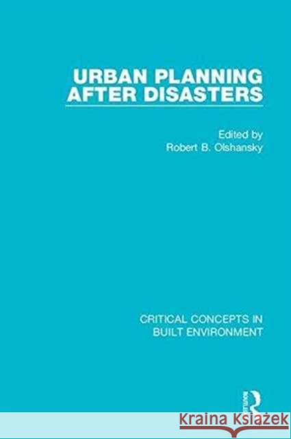 Urban Planning After Disasters  9781138776531 Taylor & Francis Group