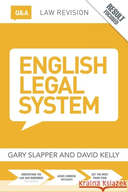 Q&A English Legal System Gary Slapper 9781138778696 Taylor & Francis