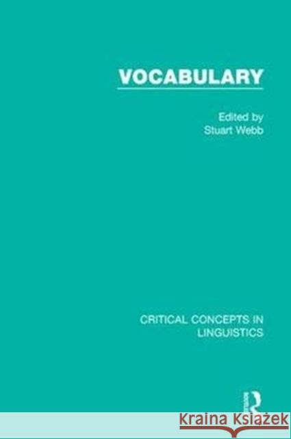 Vocabulary Stuart Webb (Victoria University of Well   9781138838611 Routledge
