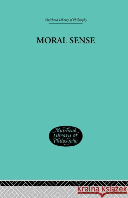 Moral Sense James Bonar 9781138870826 Routledge