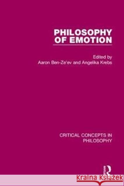 Philosophy of Emotion Aaron Be Angelika Krebs 9781138906648