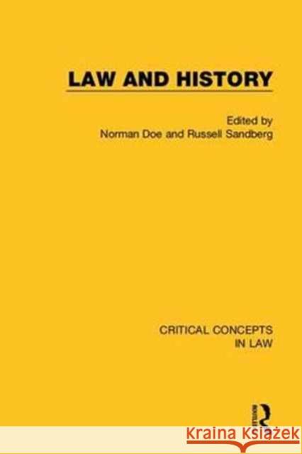 Law and History Norman Doe Russell Sandberg 9781138961685 Routledge