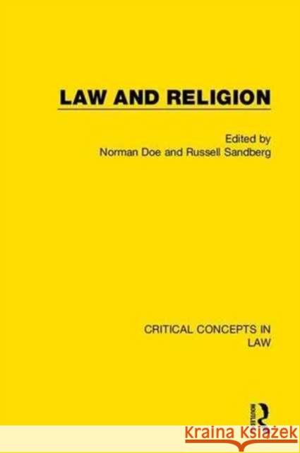 Doe and Sandberg: Law and Religion (4-Vol. Set) Norman Doe Russell Sandberg 9781138961746 Routledge
