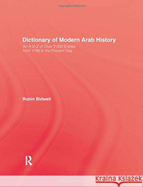 Dictionary of Modern Arab Histor Bidwell 9781138967670